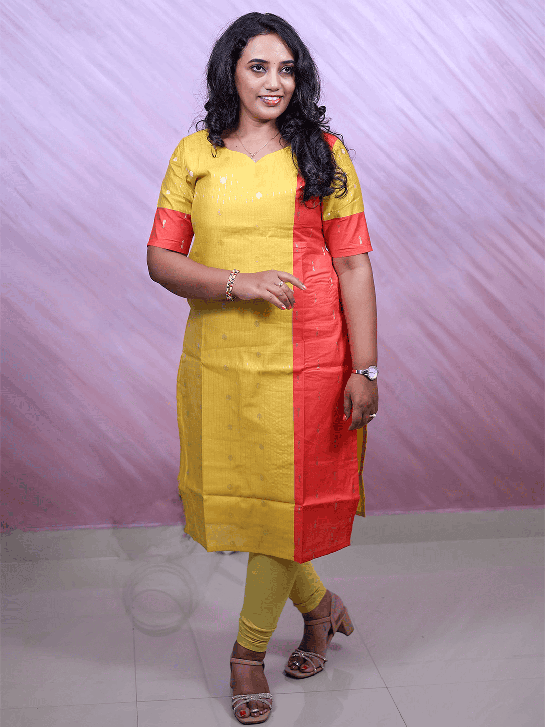 Classy Wear / Classy Kurti / Yellow - Rust - Image 4
