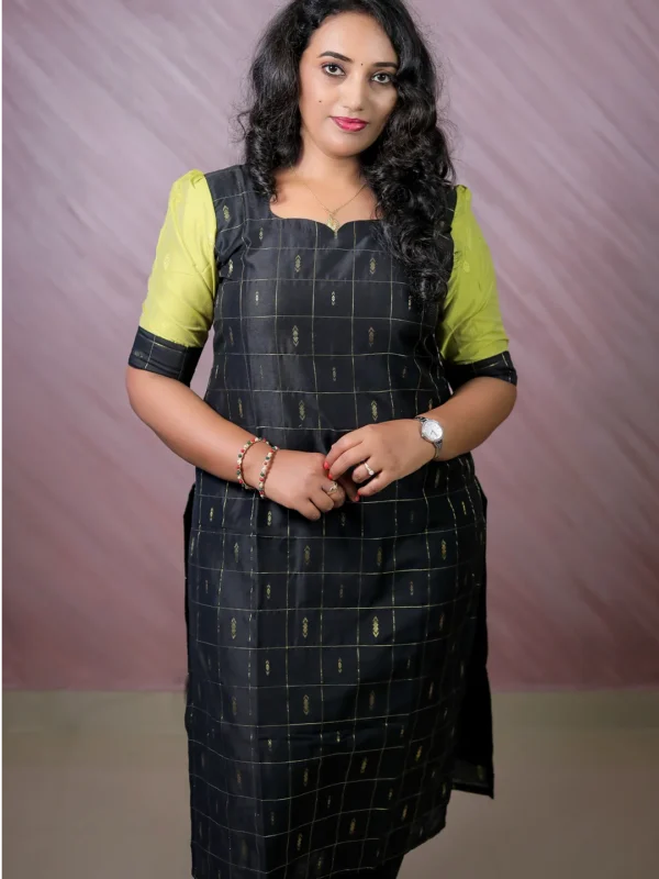 Classy Wear / Classy Kurti / Black-Green - Image 4