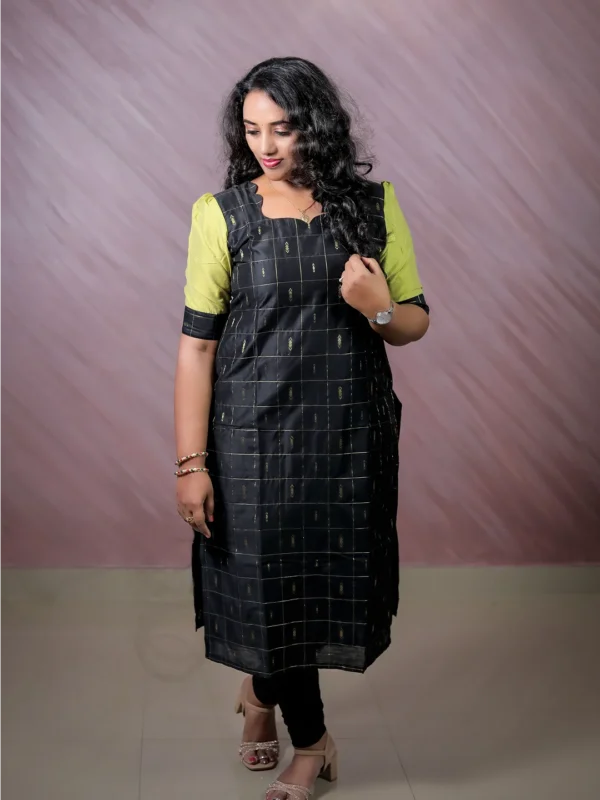Classy Wear / Classy Kurti / Black-Green - Image 3
