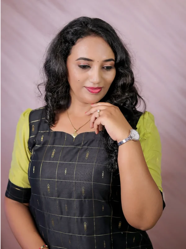 Classy Wear / Classy Kurti / Black-Green - Image 2