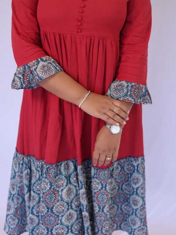 Classy Wear / Classy Frocks / Red-Indigo - Image 3