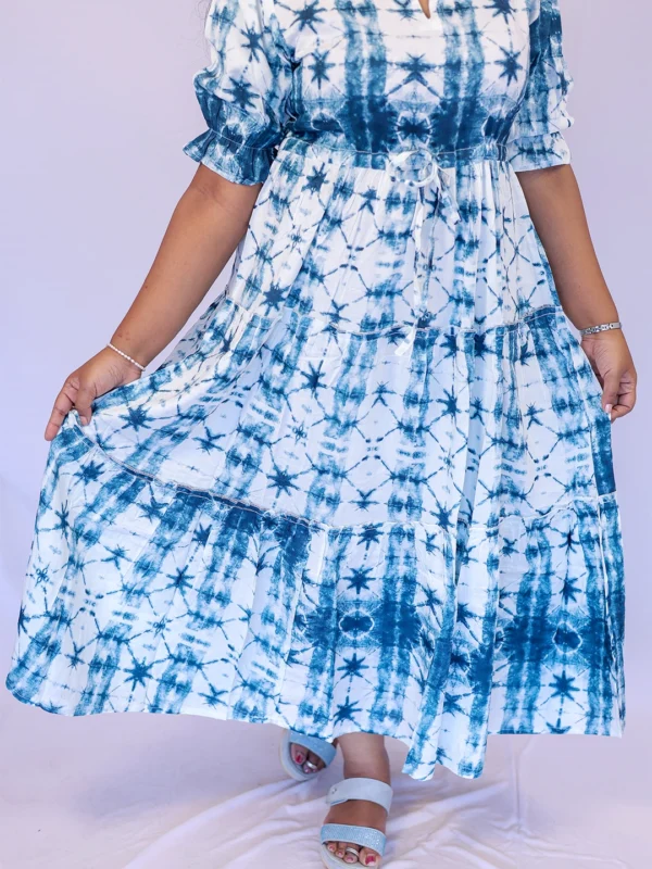 Classy Wear / Classy Frocks / White-Blue - Image 4
