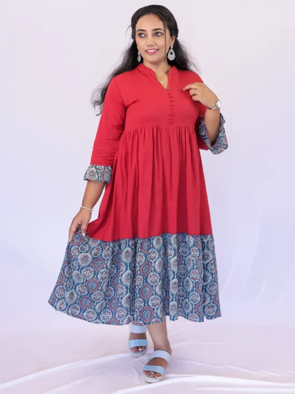 Classy Wear / Classy Frocks / Red-Indigo - Image 4